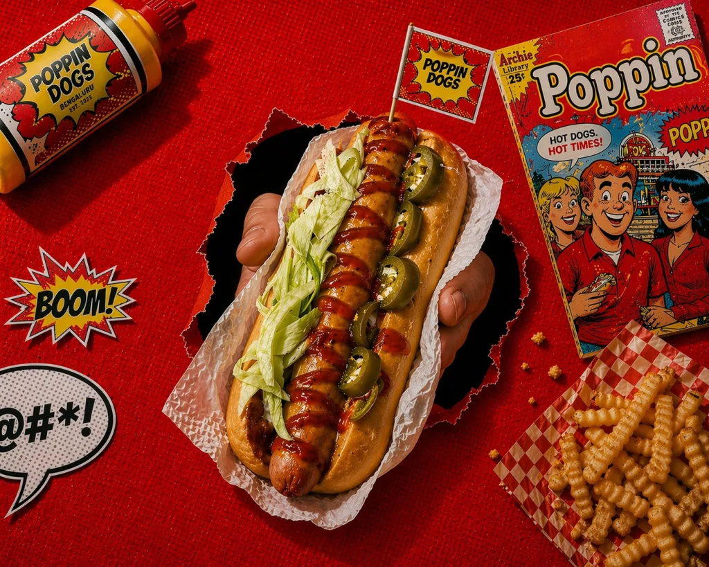 BBQ jalapeño dog, Poppin' Dogs, restyled by Pleny