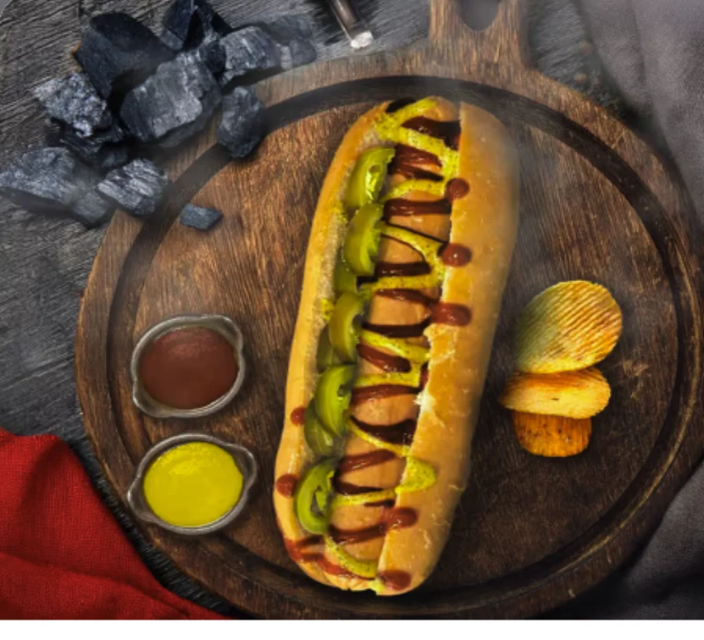 BBQ jalapeño dog, Poppin' Dogs, phone shot before Pleny