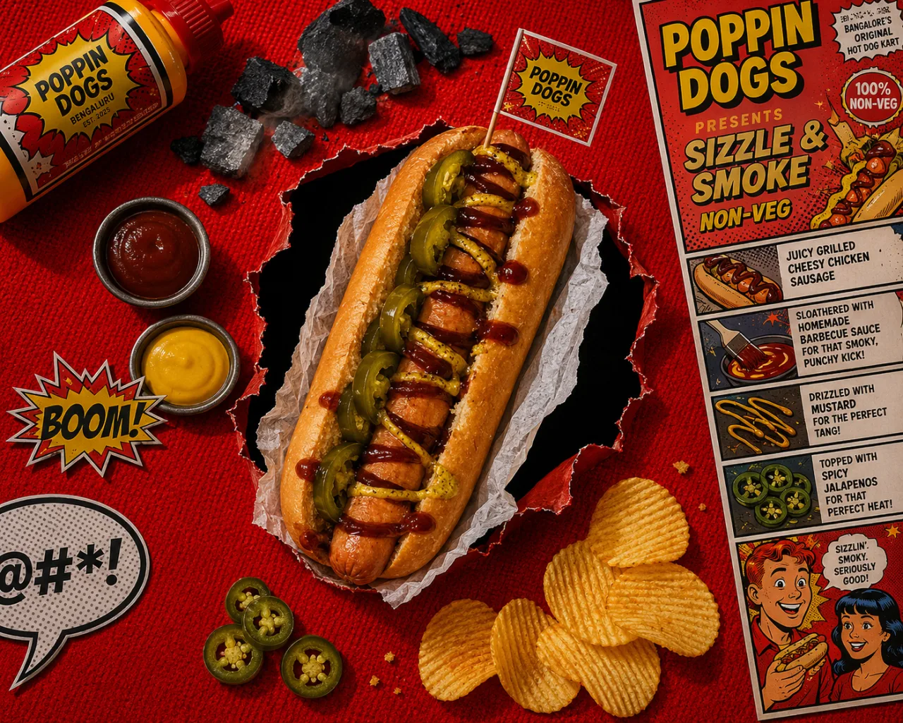 Sizzle & smoke hot dog
